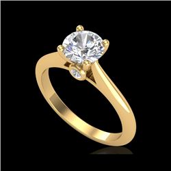 1.08 ctw VS/SI Diamond Solitaire Art Deco Ring 18K Yellow Gold