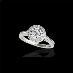 1.93 ctw Certified Diamond Solitaire Halo Ring 10K White Gold
