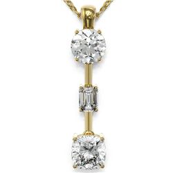 1.75 ctw Cushion Cut Diamond Designer Necklace 18K Yellow Gold