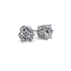 1.05 ctw Certified VS/SI Diamond Stud Earrings 18K White Gold