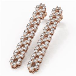 4 ctw Diamond Designer Earrings 18K Rose Gold