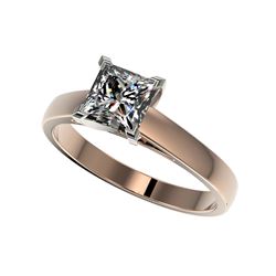 1.25 ctw Certified VS/SI Quality Princess Diamond Ring 10K Rose Gold