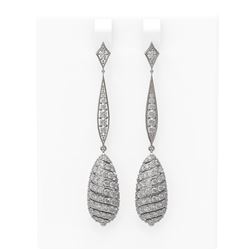 4.03 ctw Diamond Earrings 18K White Gold