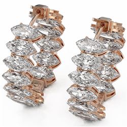 14.28 ctw Marquise Cut Diamond Earrings 18K Rose Gold