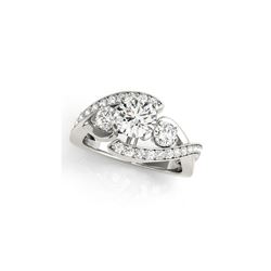 1.76 ctw Certified VS/SI Diamond Bypass Ring 18K White Gold