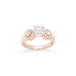 1.38 ctw Certified VS/SI Diamond Ring 14K Rose Gold
