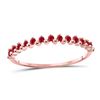 Image 1 : 10kt Rose Gold Round Ruby Single Row Stackable Ring 1/8 Cttw