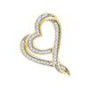 Image 1 : 10kt Yellow Gold Round Diamond Heart Pendant 1/8 Cttw