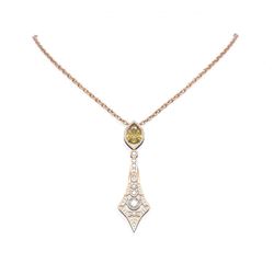 4.3 ctw Canary Citrine & Diamond Necklace 18K Rose Gold