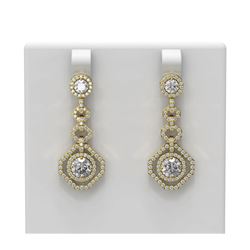 3.55 ctw Diamond Earrings 18K Yellow Gold