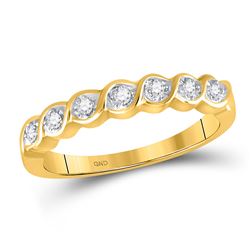 10kt Yellow Gold Round Prong-set Diamond Band 1/12 Cttw