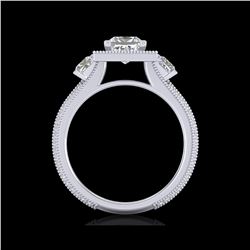 2.5 ctw Princess VS/SI Diamond Micro Pave 3 Stone Ring 18K White Gold
