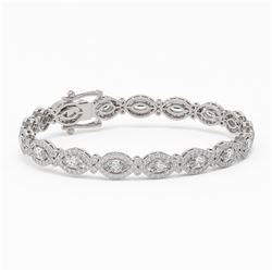 9 ctw Marquise Cut Diamond Designer Bracelet 18K White Gold