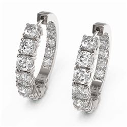 10.3 ctw Cushion Diamond Earrings 18K White Gold