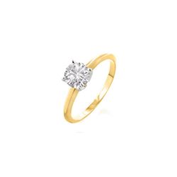 1.0 ctw Certified VS/SI Diamond Solitaire Ring 18K 2-Tone Gold