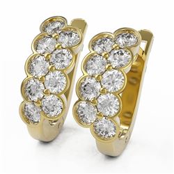 2.34 ctw Diamond Designer Earrings 18K Yellow Gold