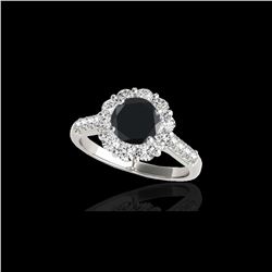 2 ctw Certified VS Black Diamond Solitaire Halo Ring 10K White Gold