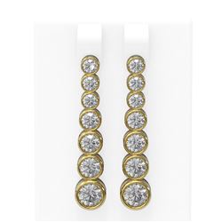 3.38 ctw Diamond Earrings 18K Yellow Gold
