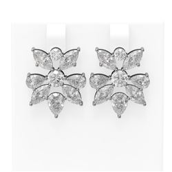 9.24 ctw Diamond Earrings 18K White Gold