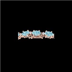 14 ctw Sky Blue Topaz & VS/SI Diamond Eternity Bracelet 10K Rose Gold