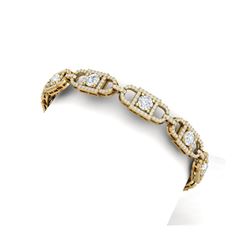 8 ctw Certified SI/I Diamond Halo Bracelet 18K Yellow Gold