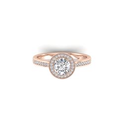 1.65 ctw Certified VS/SI Diamond Micro Halo Ring 18K Rose Gold