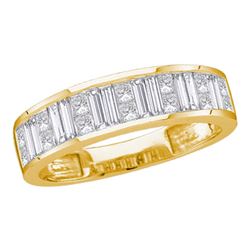 14kt Yellow Gold Princess Baguette Channel-set Diamond Wedding Band 1/2 Cttw