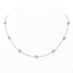 6.75 ctw Diamond Station Necklace 18K Rose Gold