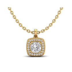 1.25 ctw Cushion VS/SI Diamond Art Deco Necklace 18K Yellow Gold