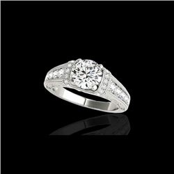 1.75 ctw Certified Diamond Solitaire Antique Ring 10K White Gold