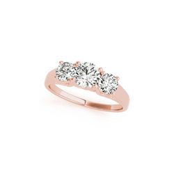 1.5 ctw Certified VS/SI Diamond 3 Stone Ring 18K Rose Gold