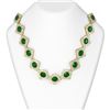 Image 1 : 88.9 ctw Emerald & Diamond Necklace 18K Yellow Gold
