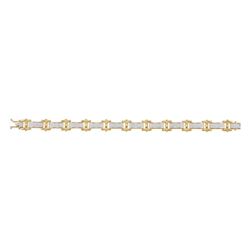 10kt Yellow Gold Mens Round Diamond Big Look Pave-set Fashion Bracelet 1-3/8 Cttw