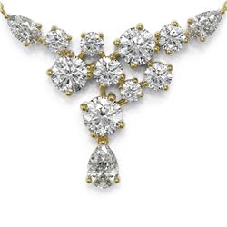 3 ctw Pear Diamond Designer Necklace 18K Yellow Gold