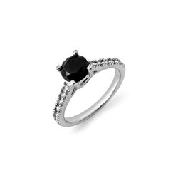 1.72 ctw VS Certified Black & White Diamond Ring 14K White Gold