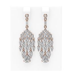 7.63 ctw Diamond Earrings 18K Rose Gold