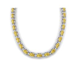 46.5 ctw Citrine & VS/SI Diamond Eternity Necklace 10K White Gold