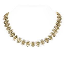 61.6 ctw Canary Citrine & Diamond Necklace 18K Yellow Gold