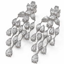 11.38 ctw Pear and Marquise Diamond Earrings 18K White Gold
