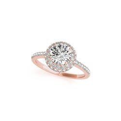 1.1 ctw Certified VS/SI Diamond Halo Ring 18K Rose Gold
