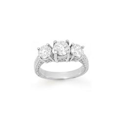1.50 ctw Certified VS/SI Diamond 3 Stone Ring 14K White Gold