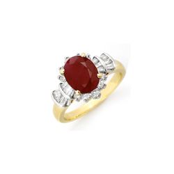 2.22 ctw Ruby & Diamond Ring 14K Yellow Gold