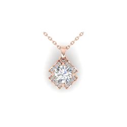 0.95 ctw VS/SI Diamond Art Deco Stud Necklace 14K Rose Gold
