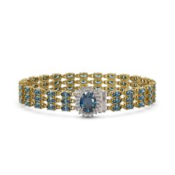 27.33 ctw London Topaz & Diamond Bracelet 14K Yellow Gold
