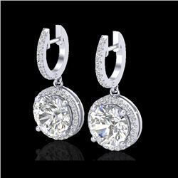 4.50 ctw Micro Pave VS/SI Diamond Certified Earrings 18K White Gold