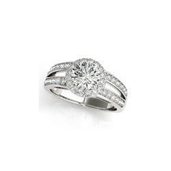 1.6 ctw Certified VS/SI Diamond Halo Ring 18K White Gold