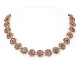 18.33 ctw Intense Blue Diamond Necklace 18K Rose Gold