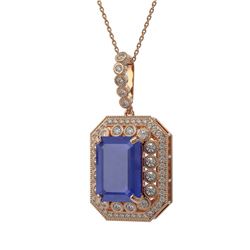 16.46 ctw Sapphire & Diamond Victorian Necklace 14K Rose Gold