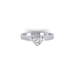1.22 ctw Certified VS/SI Diamond Art Deco Ring 14K White Gold