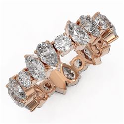 4.55 ctw Pear Cut Diamond Eternity Ring 18K Rose Gold